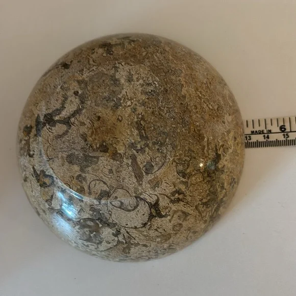 Marble limestone Bowl home decor trinket dish beige heavy small bowl - Picture 8 of 10